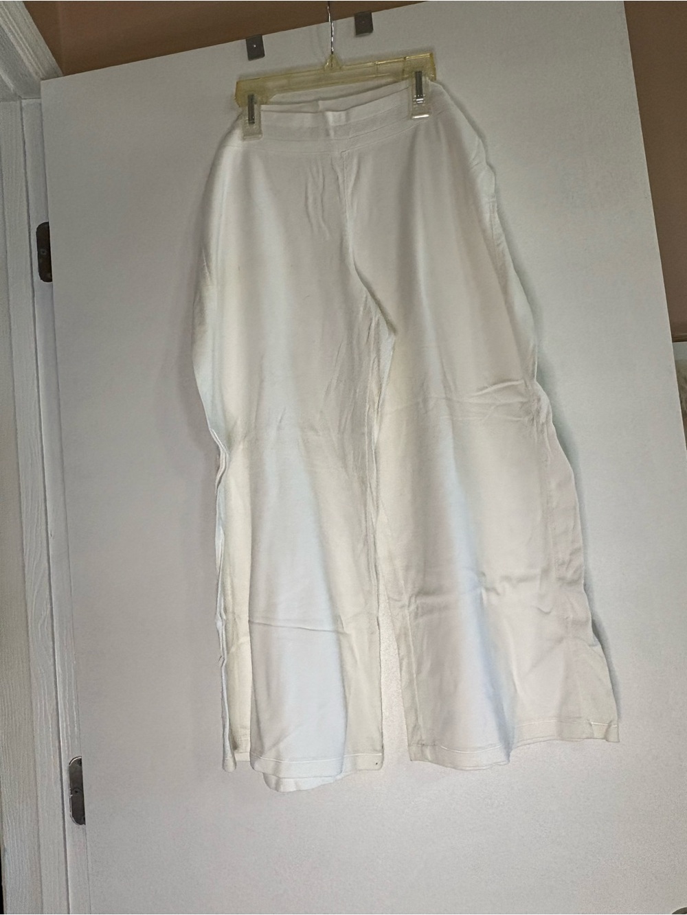 Fruit of the Loom Women's White Wide-Leg Lounge Pants
